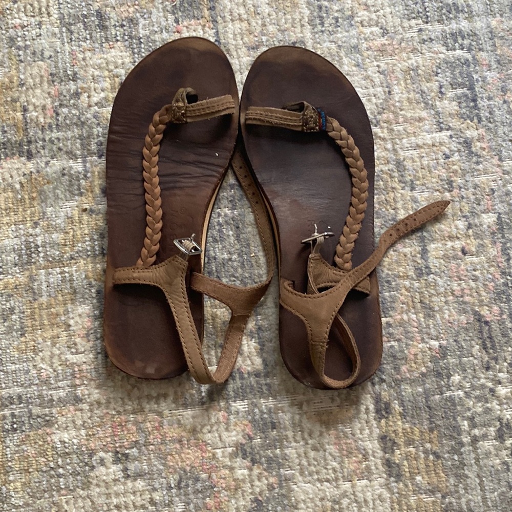 Rainbow leather great strap sandals